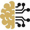 Brain merging with digital circuit illustration.